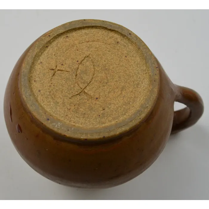 Vintage Handmade Brown Creamer / Pitcher - 4" Tall