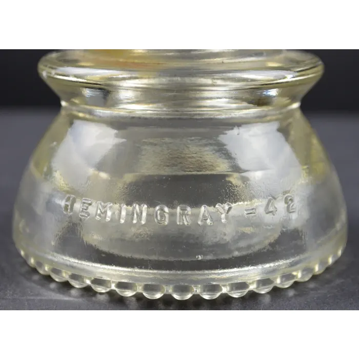 Vintage Hemingray No. 42 Clear Glass Insulator - 11-52 - 3.875" Tall