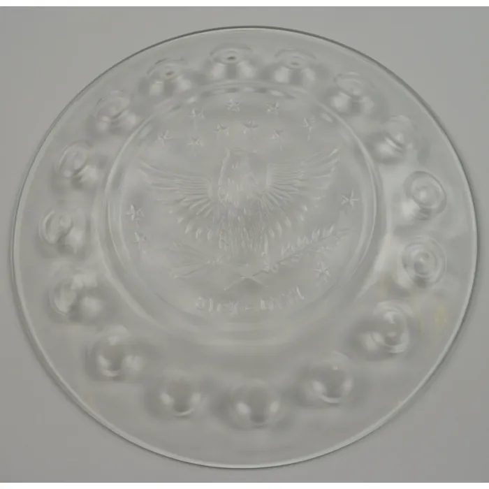 Clear Glass Bicentennial Plate - Eagle Pattern - 1776 - 1976 - 8" Round