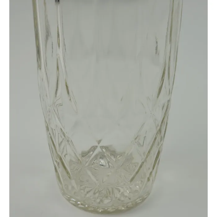 Clear Pressed Glass Decanter - Diamond Pattern - 14" Tall