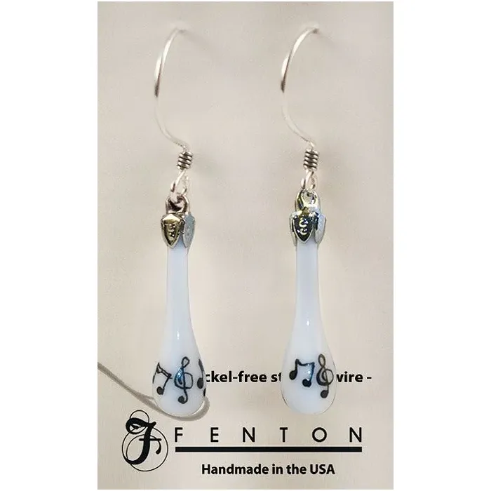 Fenton Art Glass - Teardrop Earrings - Sweet Melody - Handcrafted