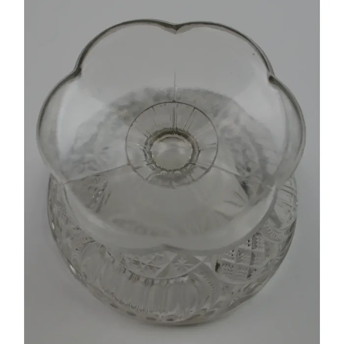 Vintage Clear Pressed Glass Footed Compote - 3.5" Tall