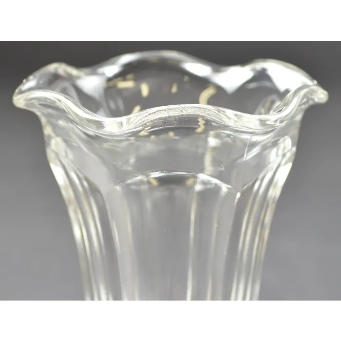 Clear Glass Scalloped Sherbet Dish - 6.25" Tall