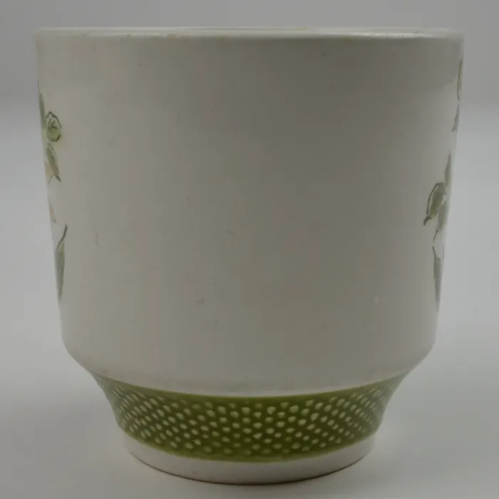 Bellegay Ironstone - Pattern 4292 - Flat Cup - Floral Pattern With Green Border