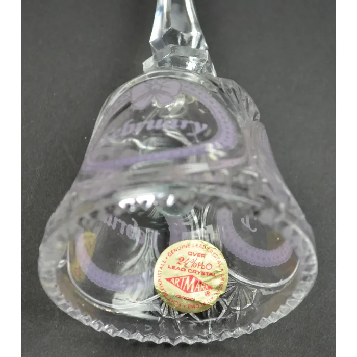 Artmark 24% Lead Crystal "February" Bell - 5.5" Tall