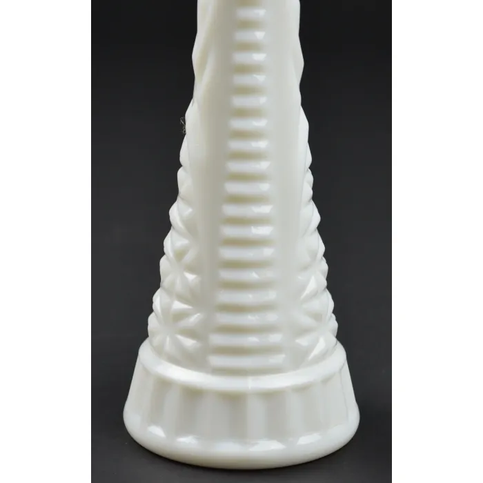 Anchor Hocking - Stars & Bars Milk Glass Pattern - Vase - 9" Tall