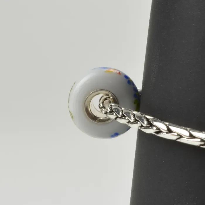 Fenton Art Glass Artisan Crafted Bead - Daughter - Sterling Silver Lined