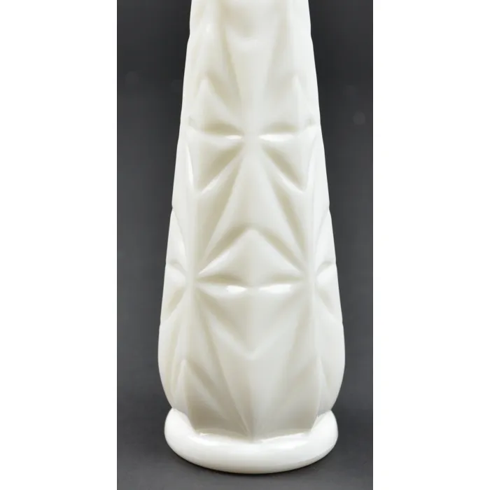 Hoosier Glass - Starburst Milk Glass Pattern - Bud Vase - 9" Tall
