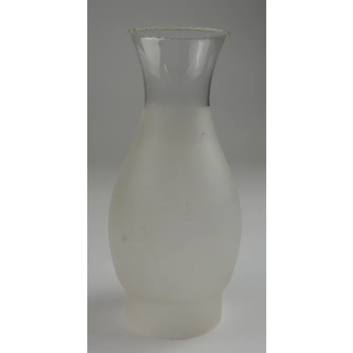 Vintage Small Scalloped Top Frosted Glass Hurricane Lamp Chimney
