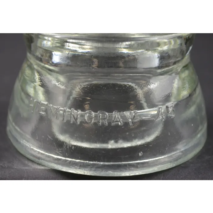 Vintage Hemingray No. 45 Clear Glass Insulator - 12-39 - 3.75" Tall