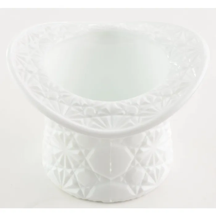 Fenton Art Glass Top Hat Topper - Daisy & Button Milk Glass - 3.25" Tall