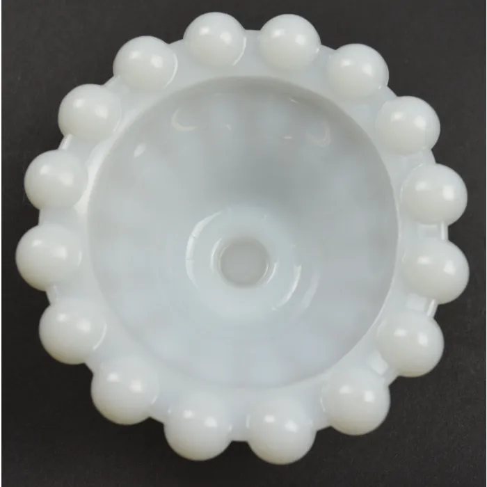 Anchor Hocking - Boopie Milk Glass Pattern - Single Light Candlestick - 3" Tall