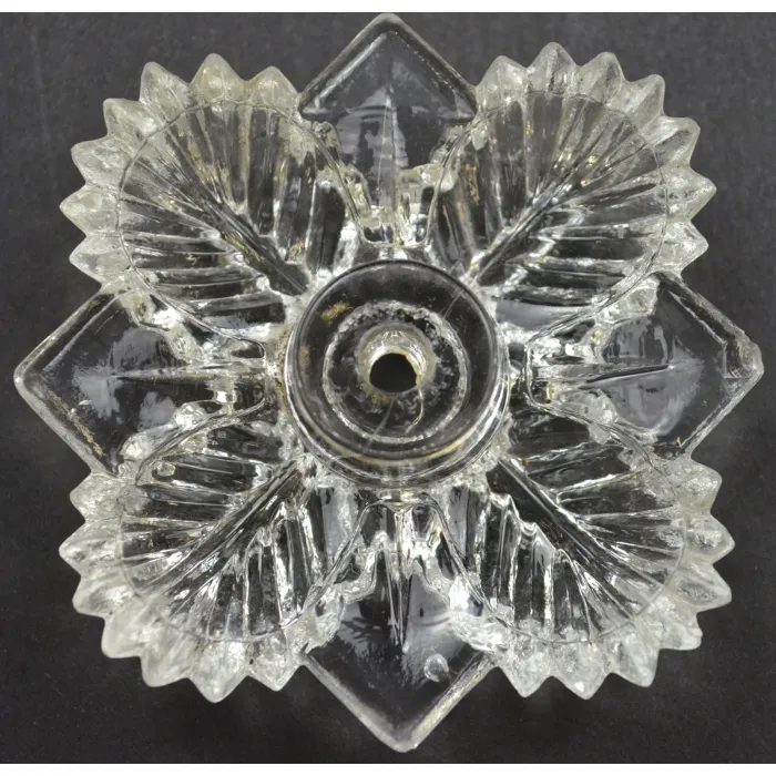 Vintage Clear Glass Floral Pattern Drawer Pulls - Set Of Two - 2.75" Wide