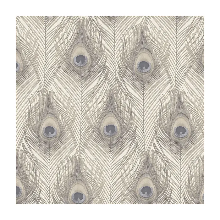 Peacock Wallpaper Beige, Cream, Cappuccino Norwall Wallcovering G67979