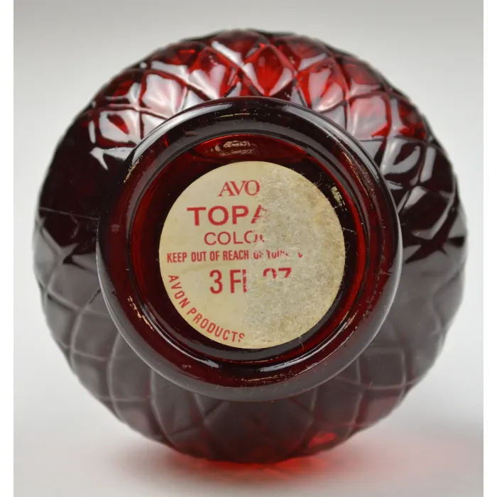 Vintage Avon Ruby Red Topaz Cologne Bottle - 7" Tall