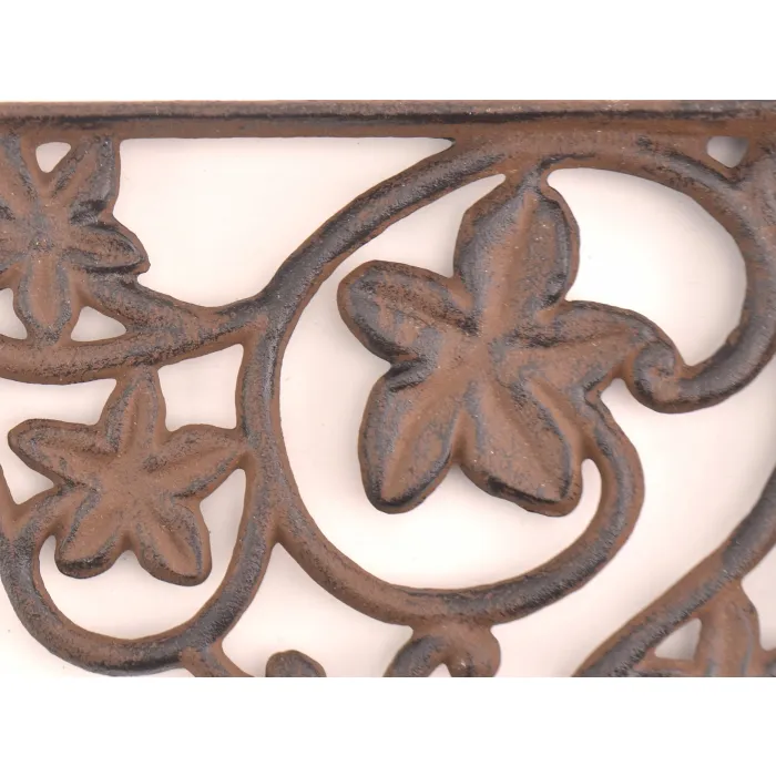 Wall Shelf Bracket - Ivy Leaf Pattern - Cast Iron - 12.75"