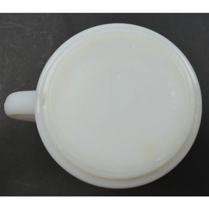 Vintage Milk Glass Floral Pattern Stackable Coffee Mug - 3.375" Tall