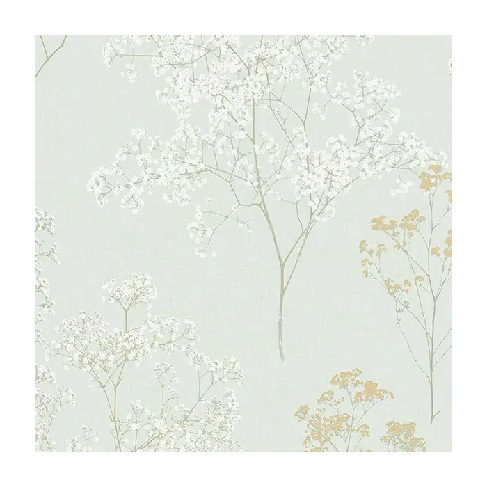 Queen Anne's Lace Wallpaper Green, Ochre, Orange, Sage, Mint, Mint Green Norwall Wallcovering FH37511