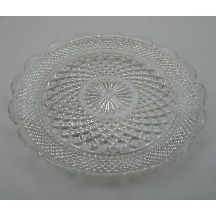Anchor Hocking Glass - Wexford Clear Pattern - Lazy Susan Tray - 14" Round