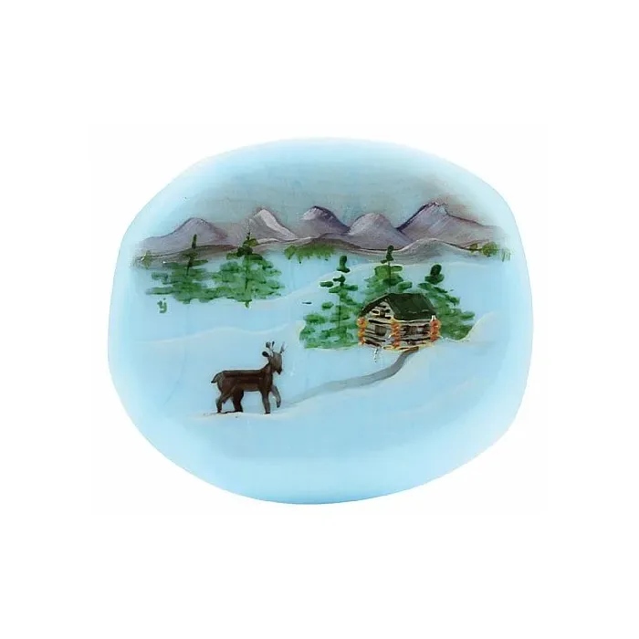 Fenton Artisan Crafted Glass Bead Dawn's Early Light - 1.26" Oval
