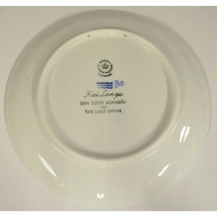 Royal Copenhagen Christmas Collector Plate - The Last Umiak 1968