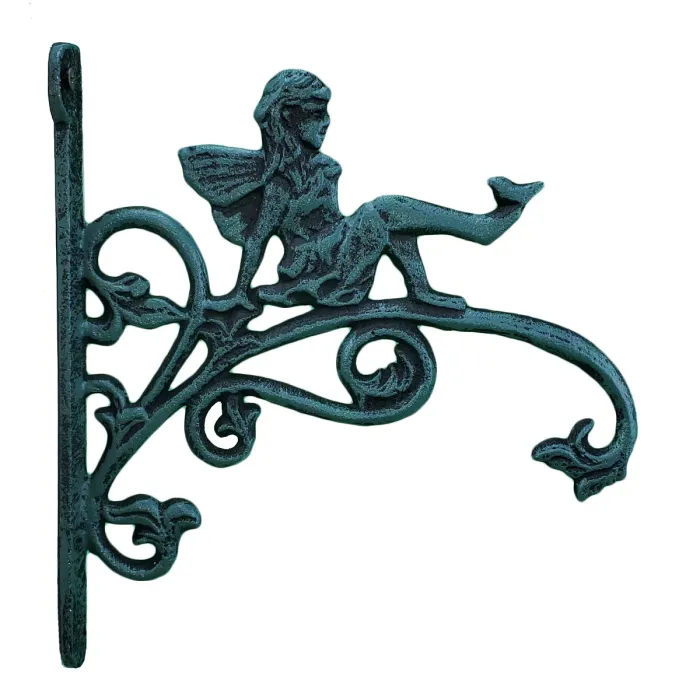 Pixie Fairy Cast Iron Plant Hanger - Verdigirs - 9" Deep