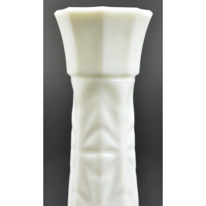 Hoosier Glass - Starburst Milk Glass Pattern - Bud Vase - 8.875" Tall