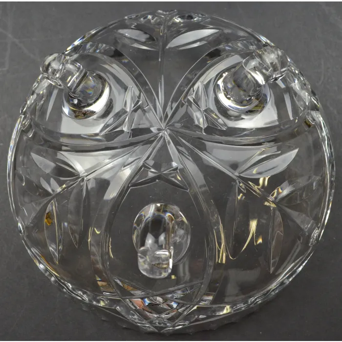 Clear Pressed Glass Floral Pattern Three Toed Candy Dish - 6.125" Wide