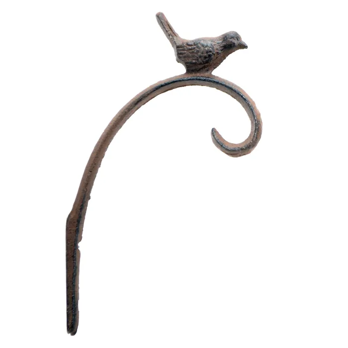 Decorative Chickadee Bird Design Cast Iron Plant Hanger - 5.125" Deep
