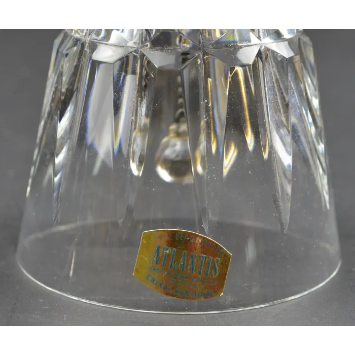 Atlantis Lisbon Pattern Hand Blown & Cut Crystal Bell - 5.875" Tall