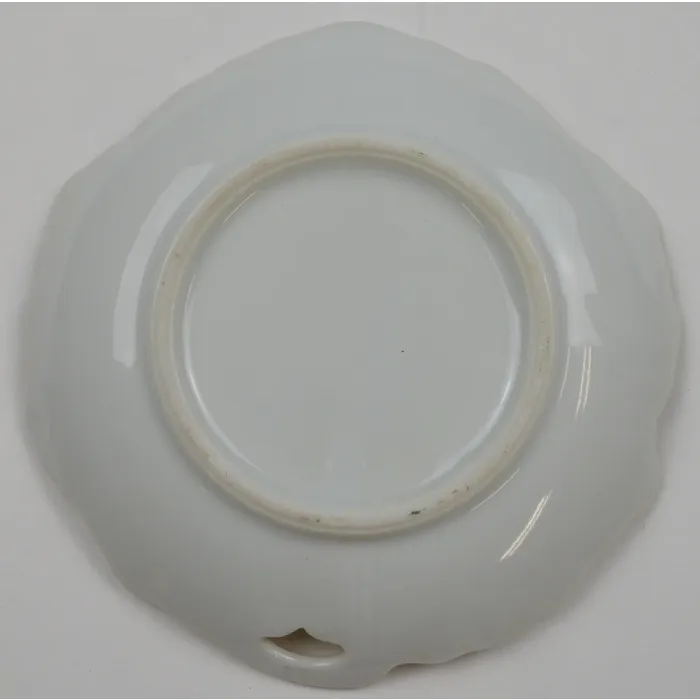 Nasco Yellow And Pink Floral Pattern Ring Dish With Gold Trim - 4" Wide