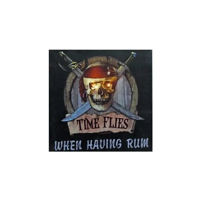 Canvas Pirate Sign With LED Eyes - Time Flies When Having Rum