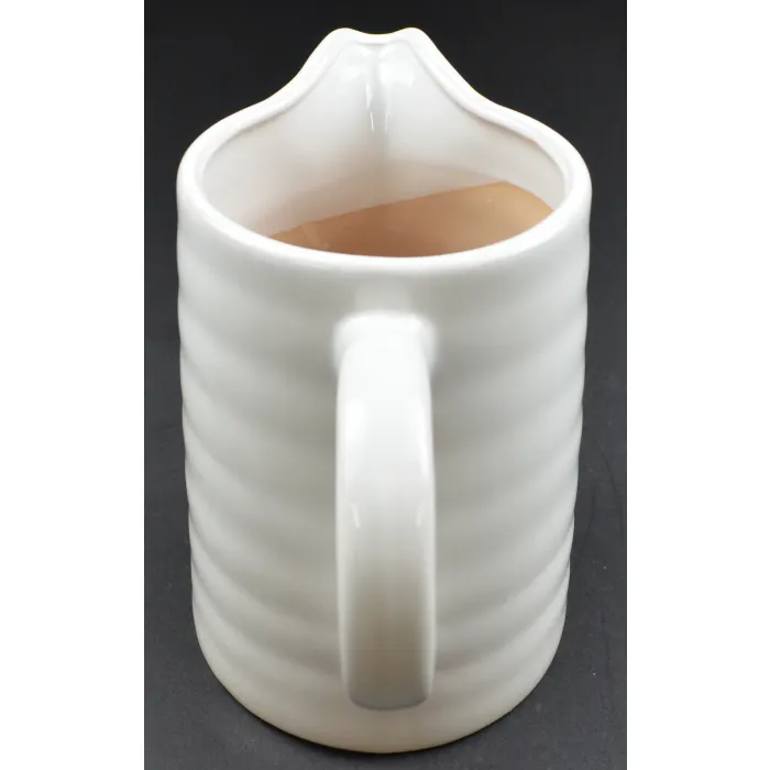 White Ceramic Beverage Pitcher - 7" Tall