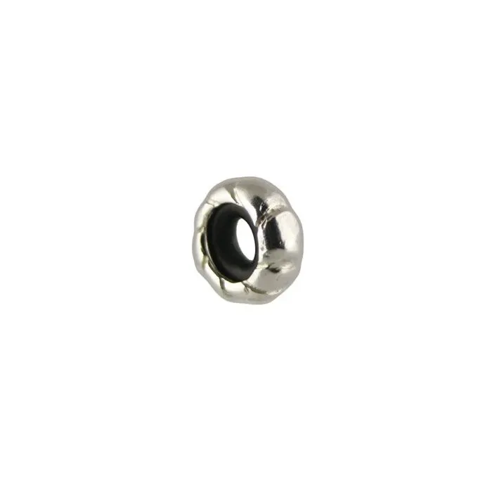 Fenton Art Glass - Sterling Silver Stopper Bead - Ribbed Swirl