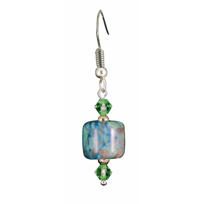 Fenton Art Glass - Bead Style Earrings - Lily Pond