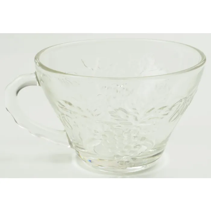 Anchor Hocking - Vintage Clear Pattern - Snack Cup & Plate Set