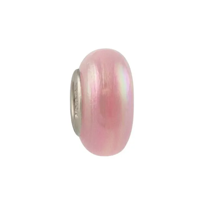 Fenton Art Glass Artisan Crafted Bead - Blush - Sterling Silver Lined