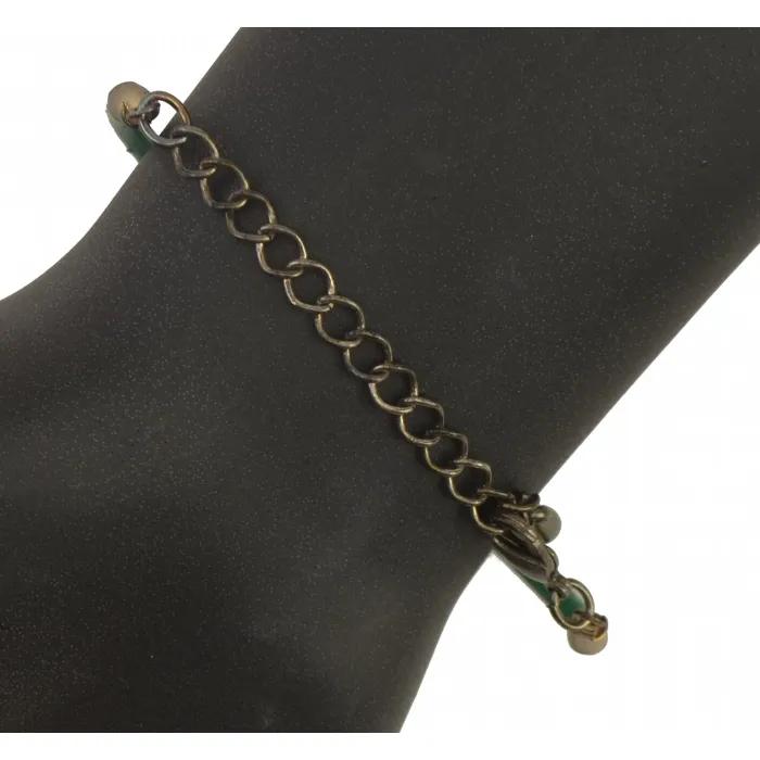 Fenton Collegiate Logo Leather Cord Bracelet - Notre Dame Milk Glass Bead