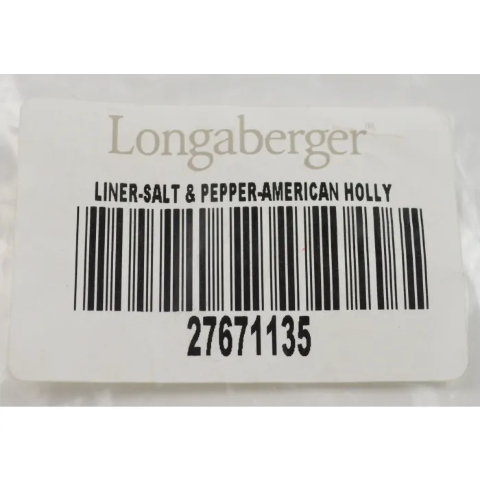 Longaberger Salt & Pepper Basket Liner - American Holly