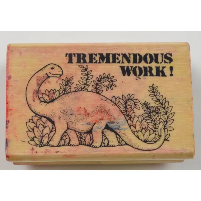 Wood Mounted Rubber Stamp By Hero Arts - " Tremendous Work ! "