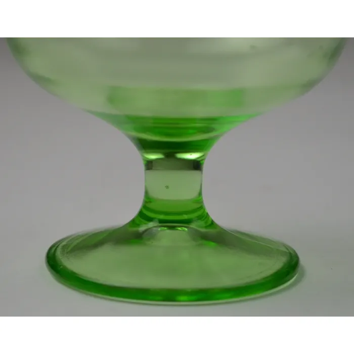 Vintage Green Depression Glass Low Sherbet - 3" Tall