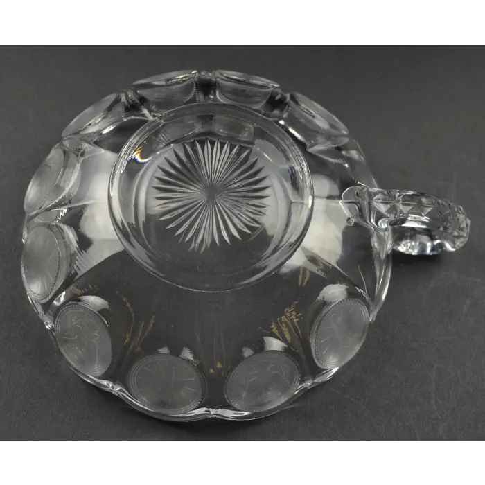 Fostoria - Coin Glass Clear Pattern - Handled Nappy - 5.25" Round