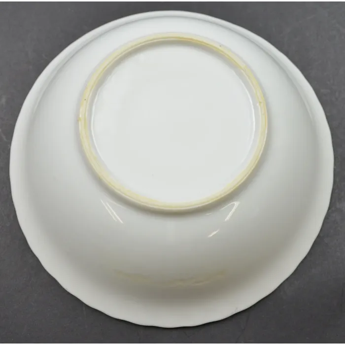 White China Rose Design Gold Trimmed Bowl - 6" Round