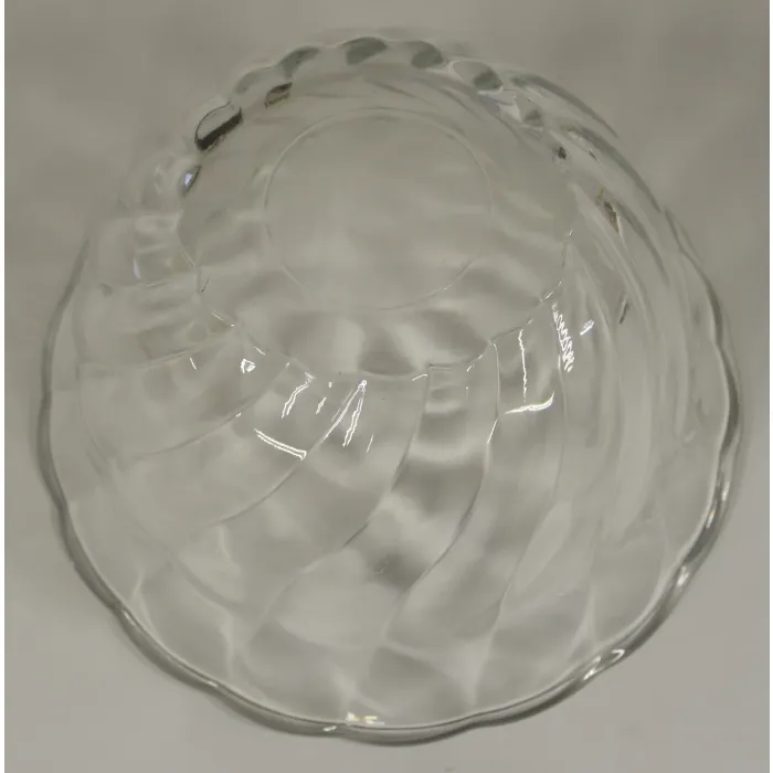 Clear Glass Swirl Pattern Bowl - 3.25" Tall