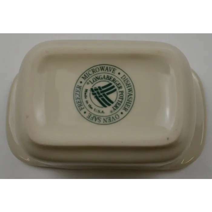 Longaberger Pottery Holly Pattern - Sweetener Holder - 4.25" Wide