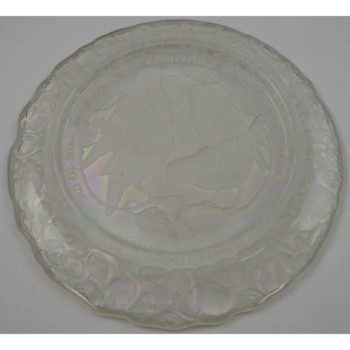 Imperial Glass 12 Days Of Christmas Pattern - Four Colly Birds Plate - No. 4