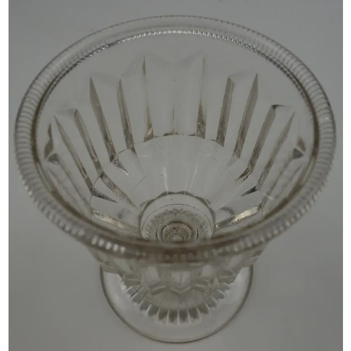 EAPG Clear Glass Footed Sugar - Triangular Prism - Circa 1850's