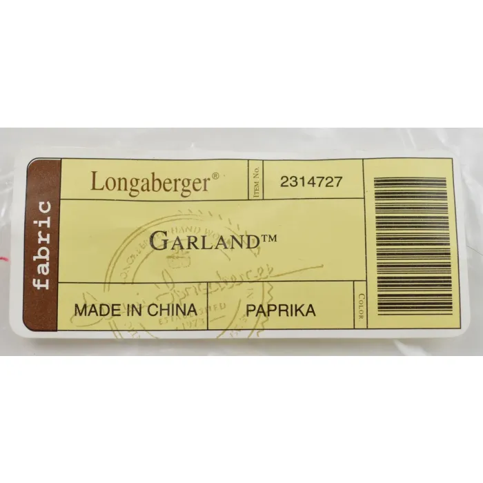 Longaberger Garland Basket Liner - Paprika