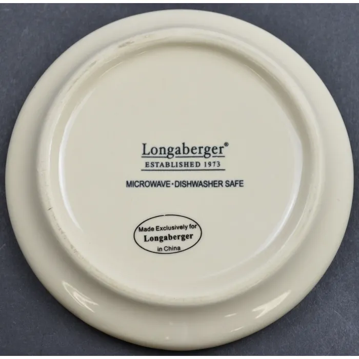 Longaberger Pottery - Peppermint Twist Pattern - Coasters - Set Of Four