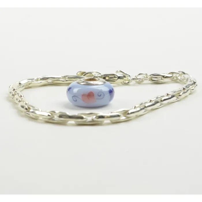Fenton Art Glass Artisan Crafted Bead - Sigma Kappa - Sterling Silver Lined